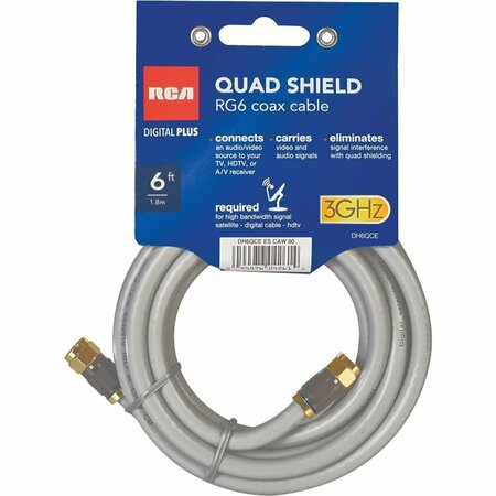 RCA 6 Ft. Gray Digital Plus Quad RG6 Coaxial Cable DH6QCE